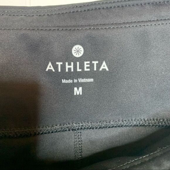 Athleta Sz Medium Black Shine Strip Sonar Leggings - Picture 5 of 6
